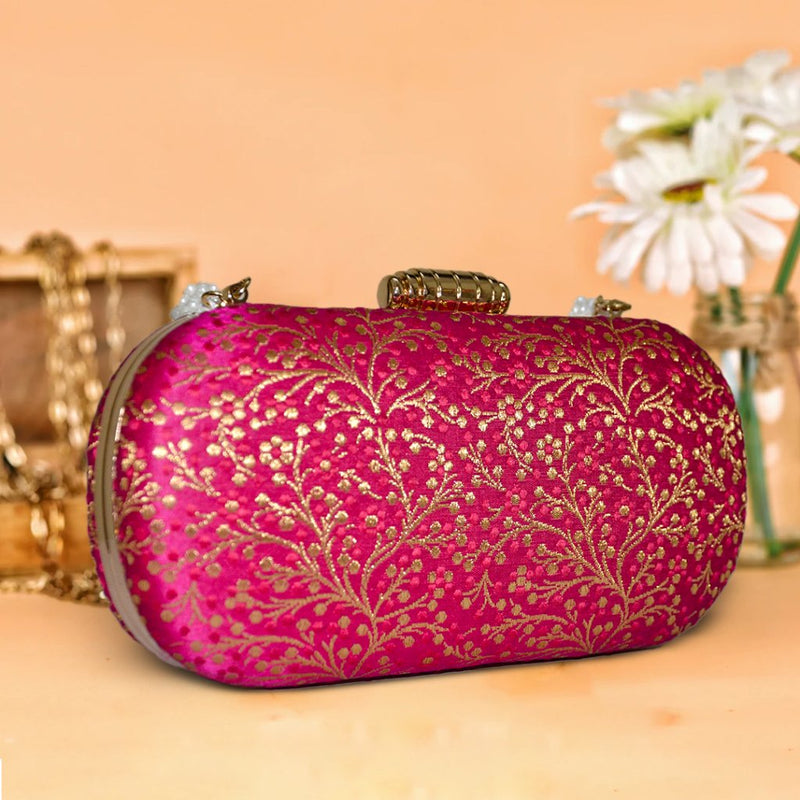 Anaya Capsule Fuchsia Clutch - ArtFlyck