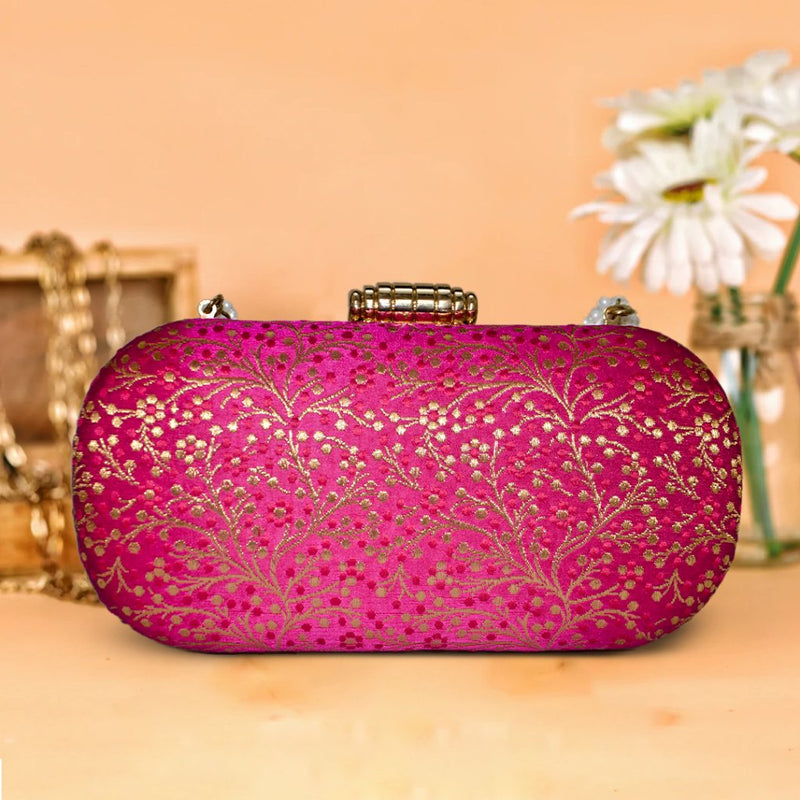 Anaya Capsule Fuchsia Clutch - ArtFlyck