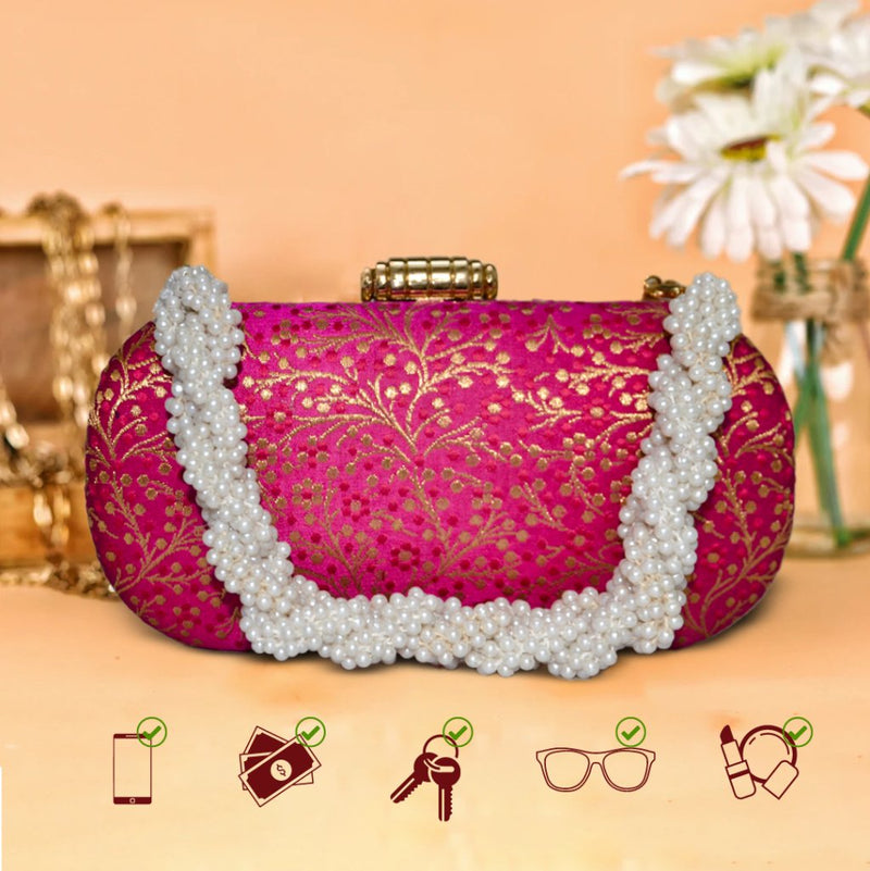 Anaya Capsule Fuchsia Clutch - ArtFlyck