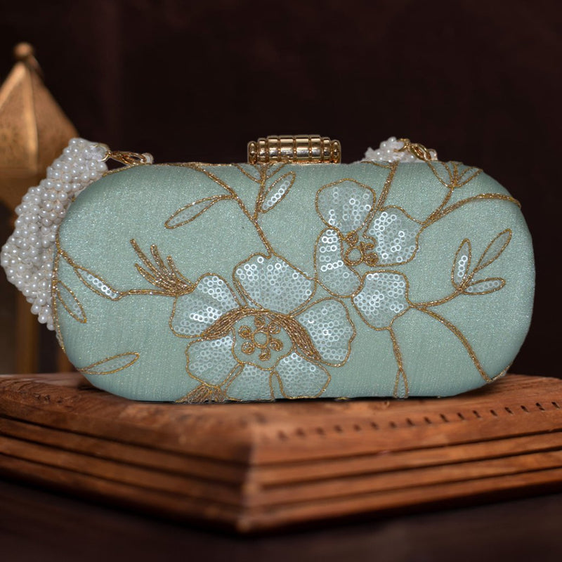 Anaya Capsule Mint Clutch - ArtFlyck