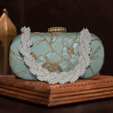 Anaya Capsule Mint Clutch - ArtFlyck