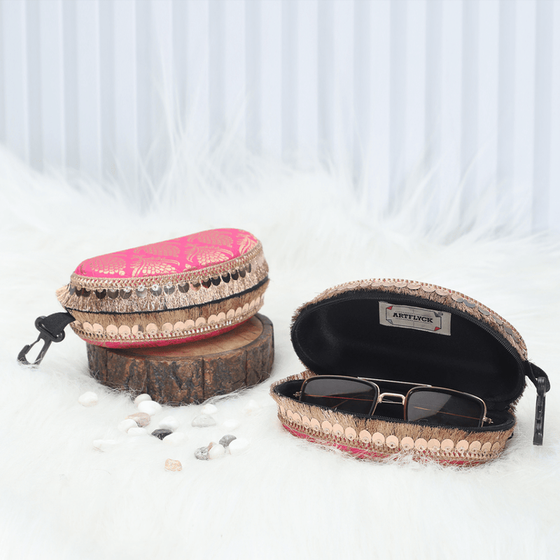 Banarasi Silk Sunglasses Case | Margenta - ArtFlyck