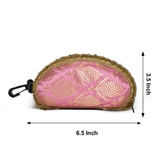 Banarasi Silk Sunglasses Case | Pink - ArtFlyck