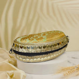 Banarasi Silk Sunglasses Case | pistachio - ArtFlyck