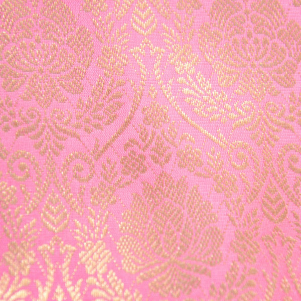 Banarasi Silk Weave Blouse Fabric | Pink - ArtFlyck