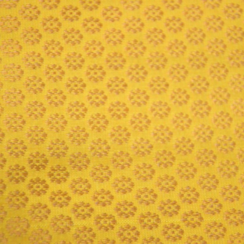 Banarasi Silk Weave Blouse Fabric | Yellow - ArtFlyck