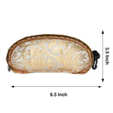 Brocade Silk Mirror Sunglasses Case | Golden - Margenta - ArtFlyck