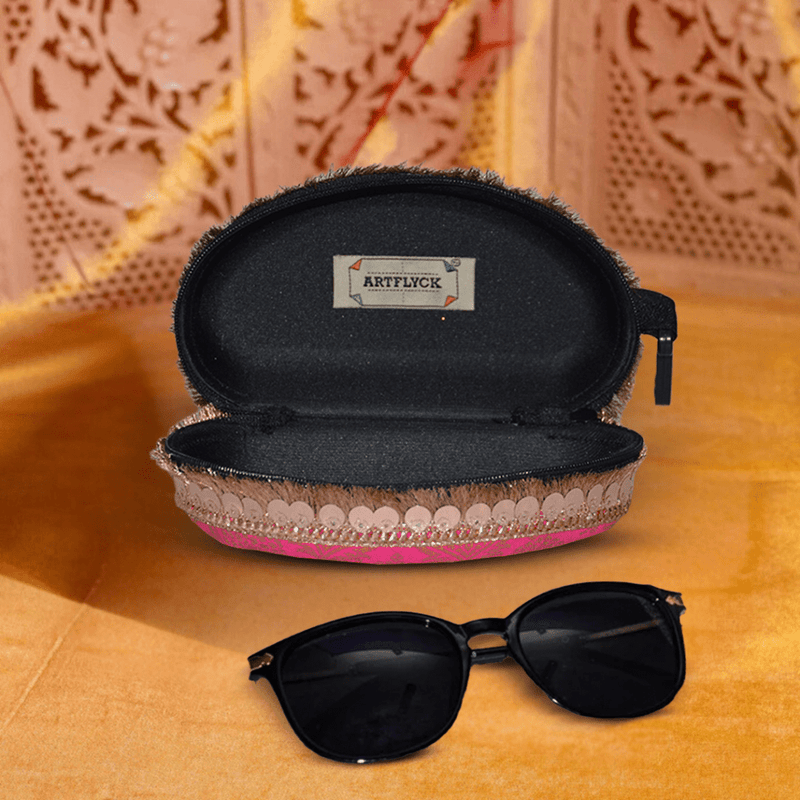 Brocade Silk Mirror Sunglasses Case | Margenta - ArtFlyck