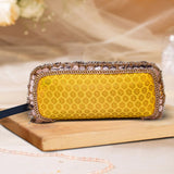 Brocade Silk Sunglasses Case | Yellow - ArtFlyck