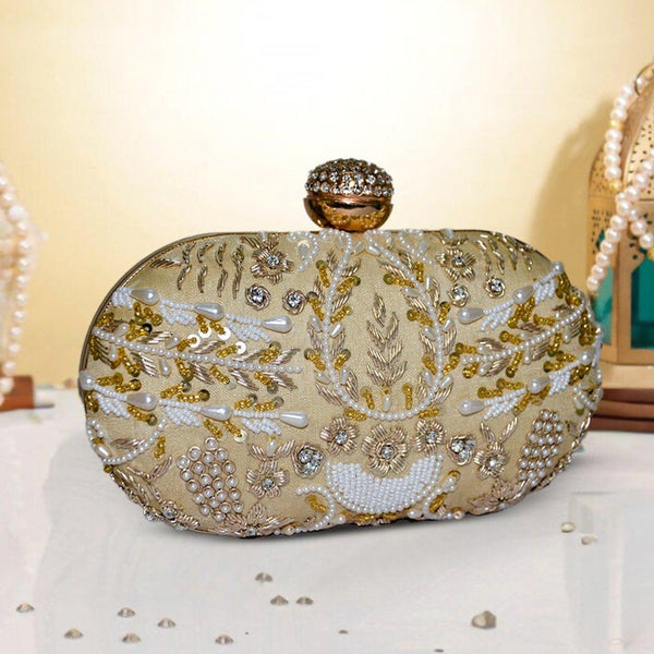 Capsule Zari Clutch | Golden - ArtFlyck