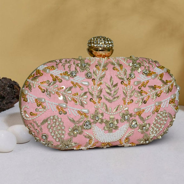 Capsule Zari Clutch | Pink - ArtFlyck