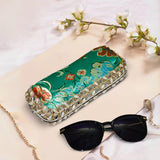 Green Silk Pearl Sunglasses Case - ArtFlyck