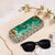 Green Silk Pearl Sunglasses Case