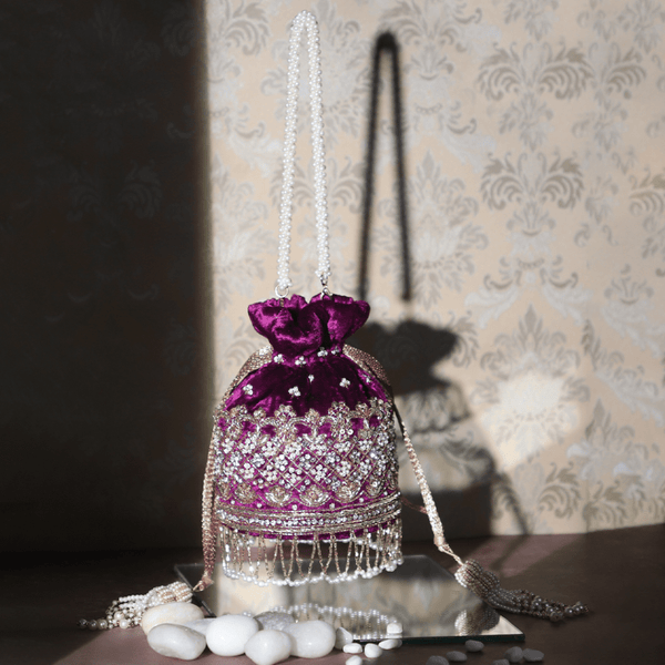 Gulab Purple Potli | Made to Order - ArtFlyck