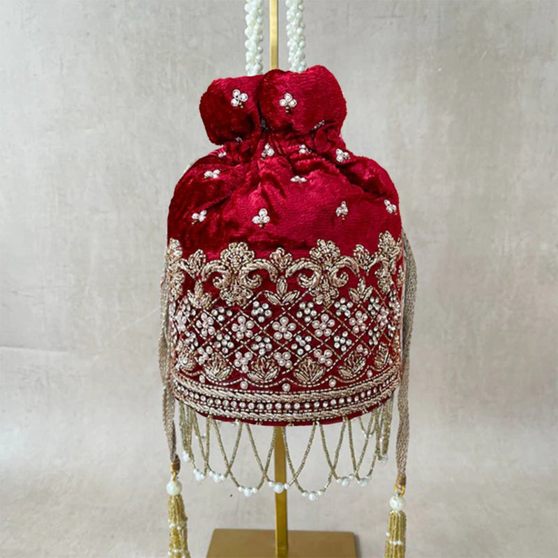 Gulab Red Potli | Made to Order - ArtFlyck