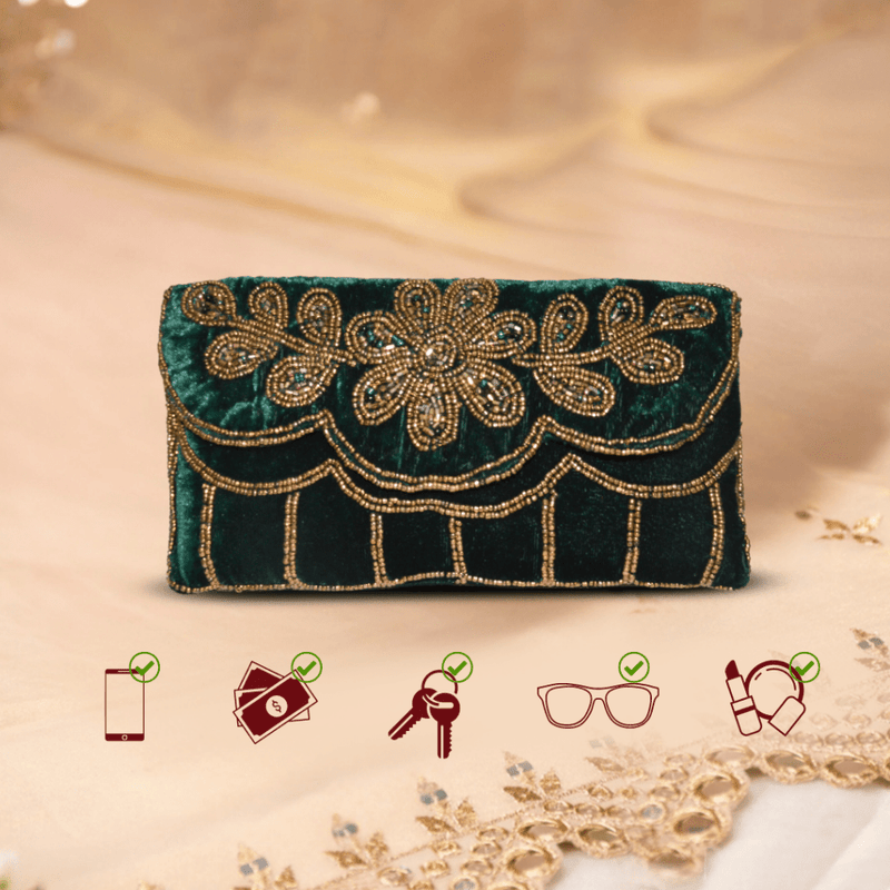 Khawaish Emerald Flap Bag - ArtFlyck