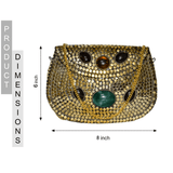 Mosaic Designer Metal Clutch | Silver - ArtFlyck