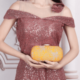 Naaz Banarasi Clutch | Yellow - ArtFlyck