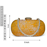 Naaz Banarasi Clutch | Yellow - ArtFlyck