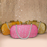 Naaz Banarasi Clutch | Yellow - ArtFlyck