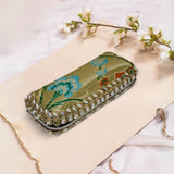 Olive Silk Pearl Sunglasses Case - ArtFlyck