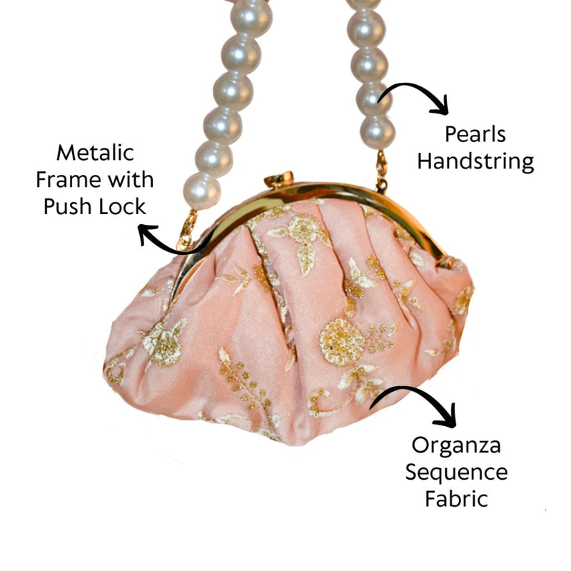 Peachy Organza Batua Bag - ArtFlyck