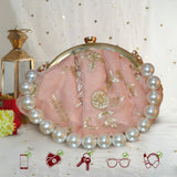 Peachy Organza Batua Bag - ArtFlyck