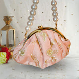 Peachy Organza Batua Bag - ArtFlyck