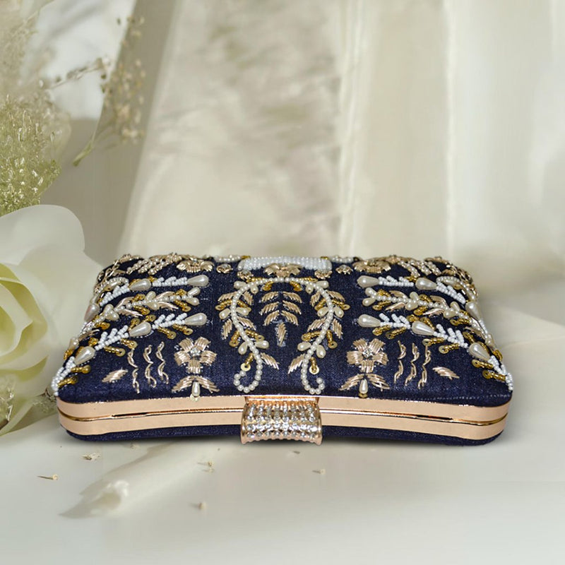 Pillow Zari Clutch | Blue - ArtFlyck