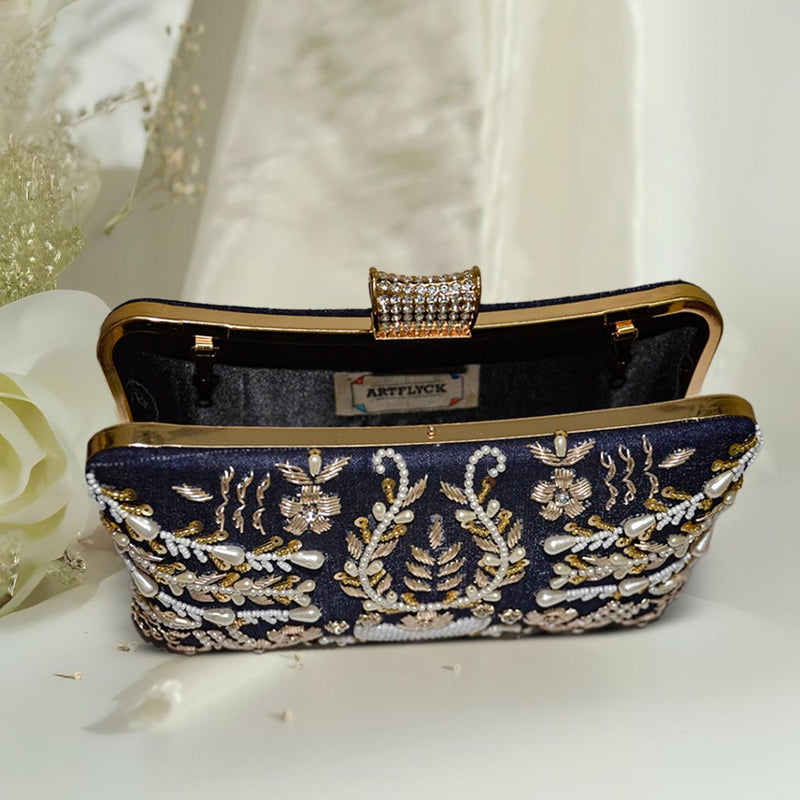 Pillow Zari Clutch | Blue - ArtFlyck