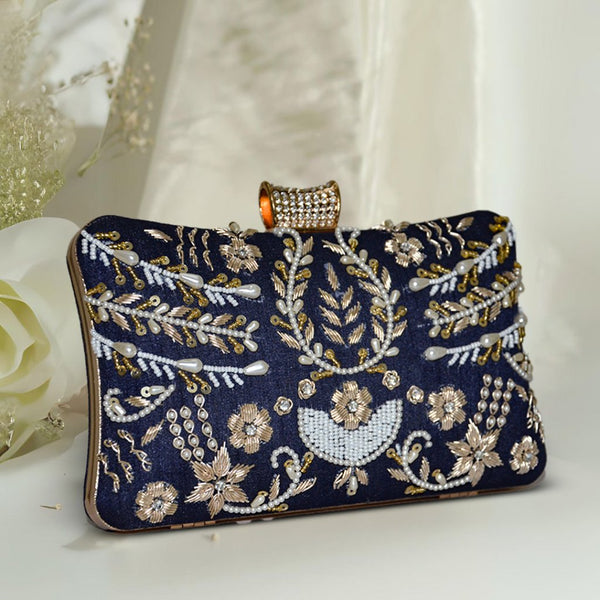 Pillow Zari Clutch | Blue - ArtFlyck