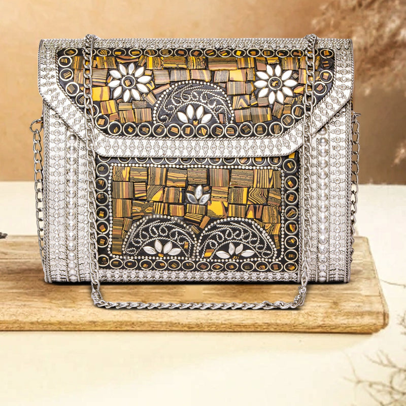 Clutch Legal|elegant Silver Crystal Evening Clutch - Diamond Wedding Handbag  With Chains